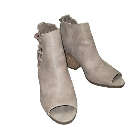 Rampage Darrow Women's Peep Toe Chunky Stacked Block Heel Zipper Ankle Boot Size - Picture 1 of 8